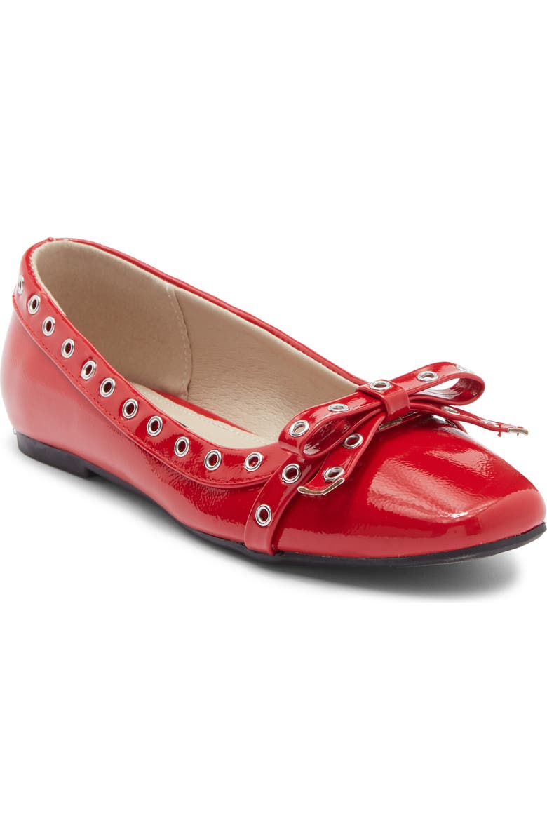 RACHEL Rachel Roy Blink Grommet Bow Flat, Main, color, Red