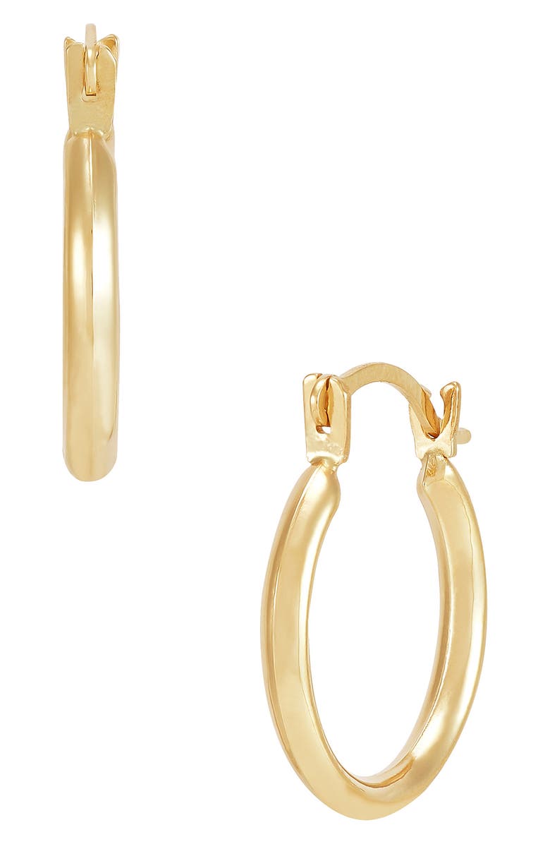 Frankie & Zoe Knife Edge Hoop Earrings, Main, color, Yellow Gold