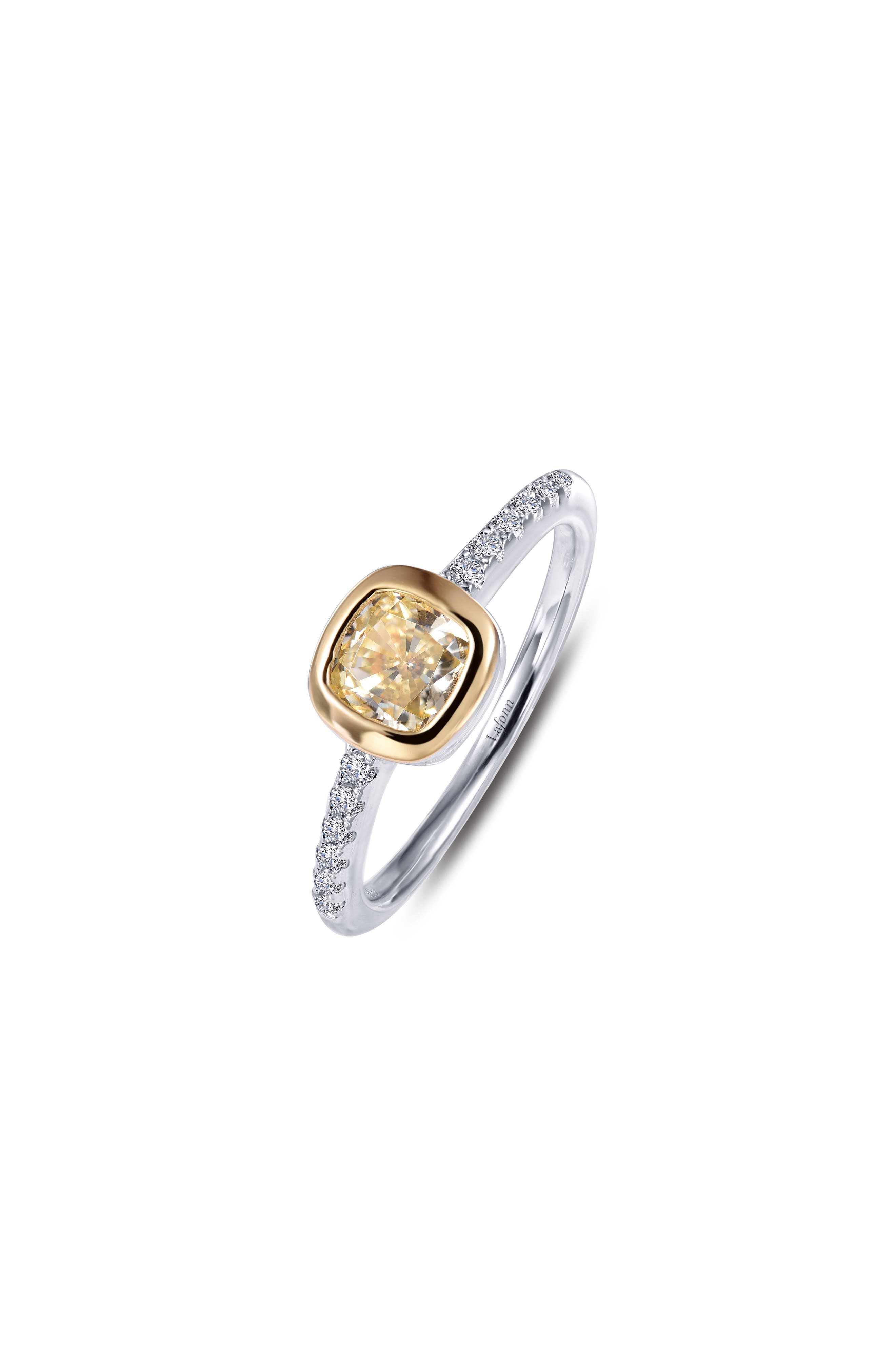 Bezel Cushion Two-Tone Ring