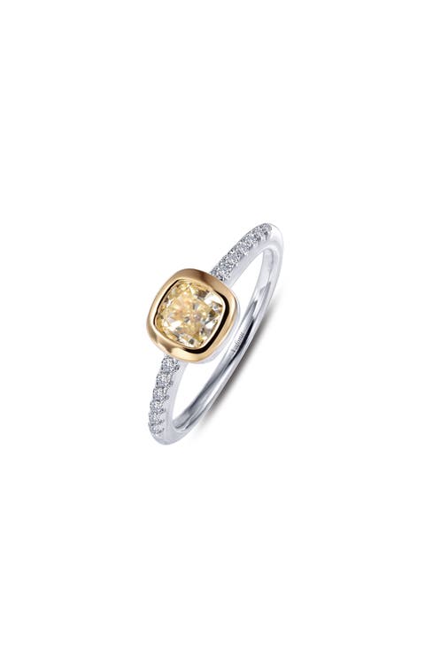 Bezel Cushion Two-Tone Ring