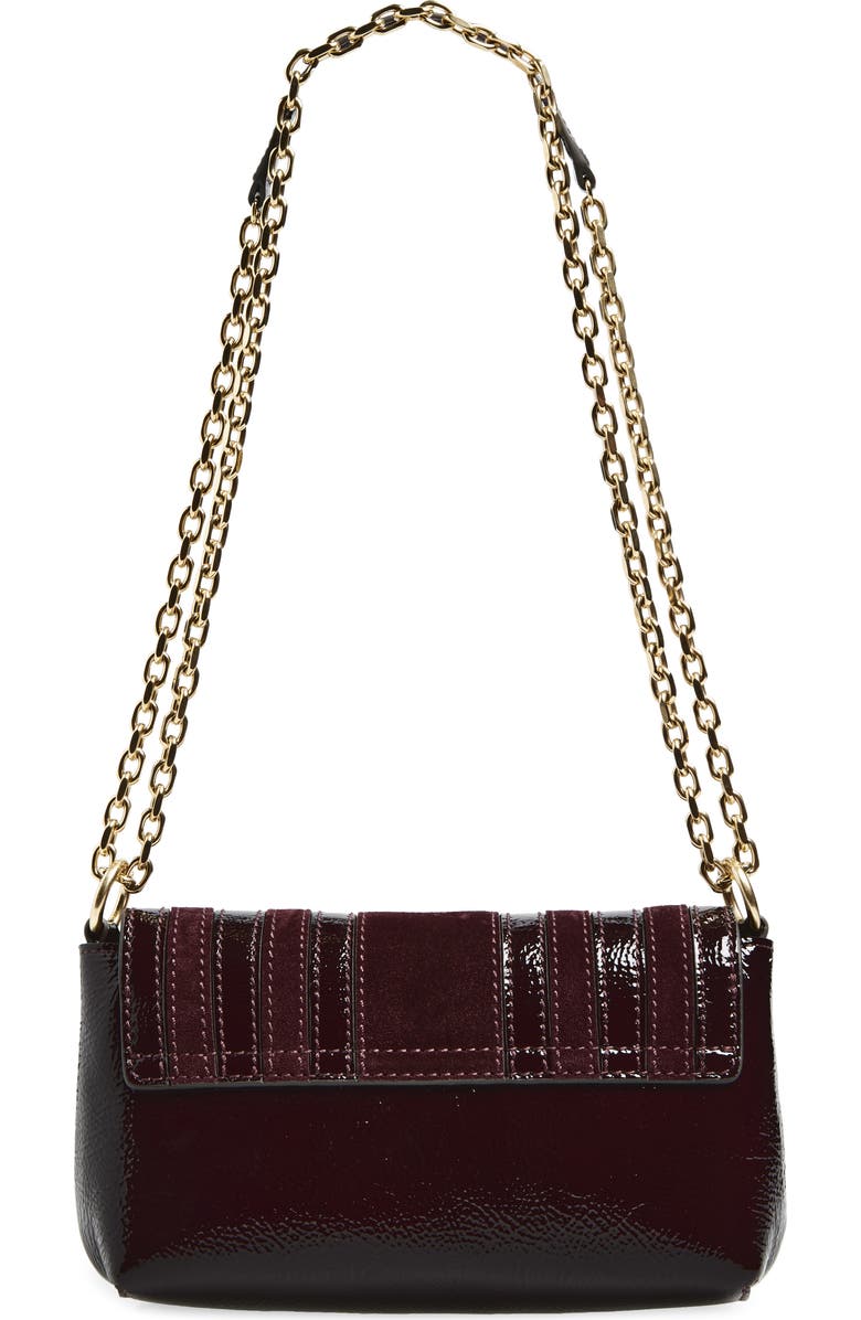 Anya Hindmarch Mortimer Paneled Patent Leather & Suede Crossbody Bag, Alternate, color, Grape