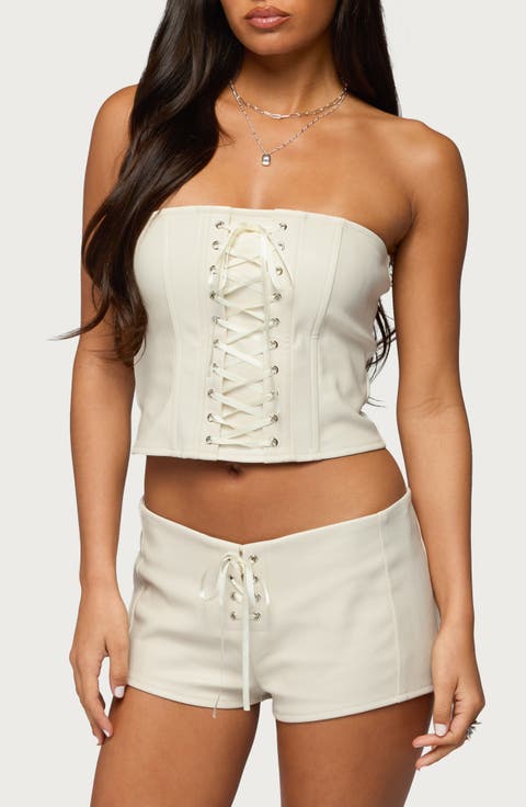 Wilde Faux Leather Corset Top