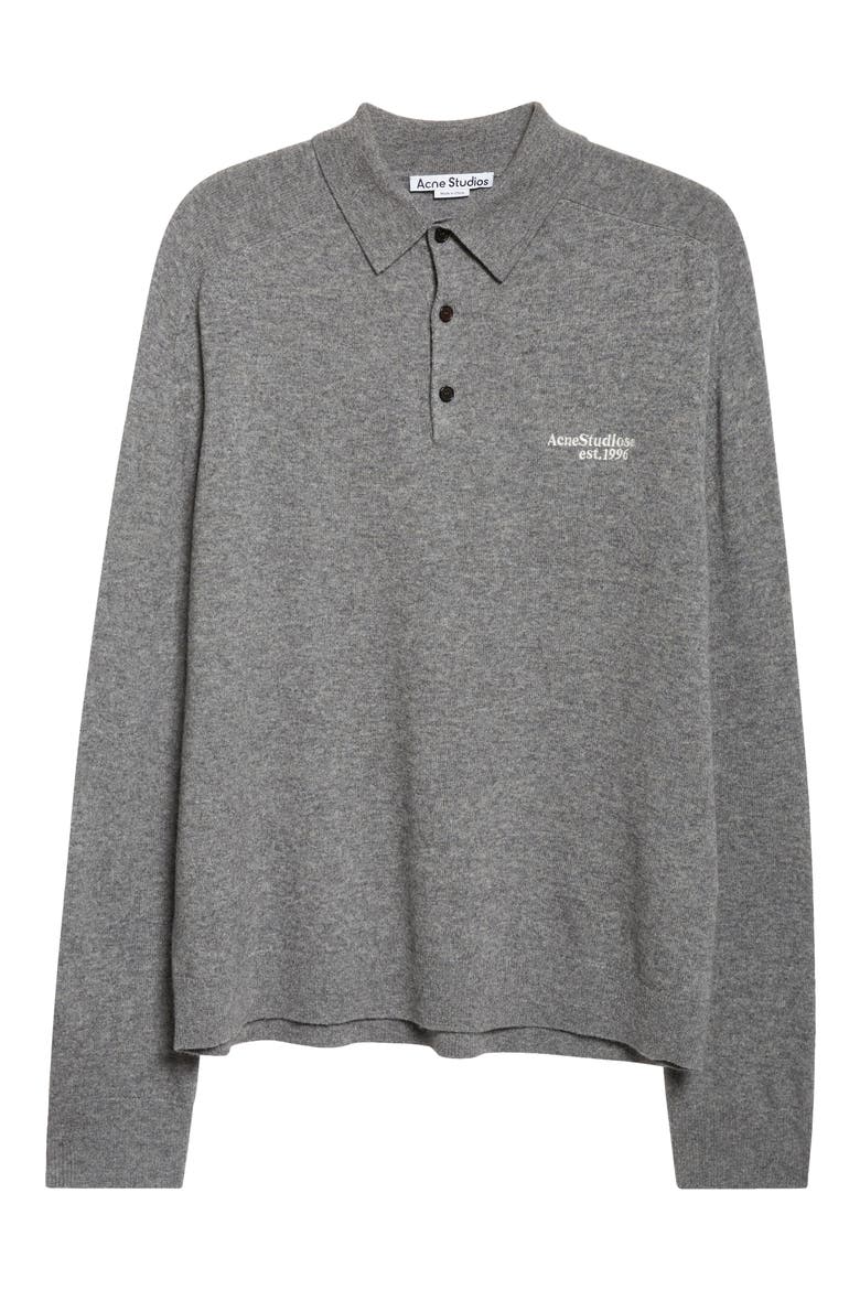 Kluxey Light Richard Yak Hair & Wool Polo Sweater, Alternate, color, DARK GREY