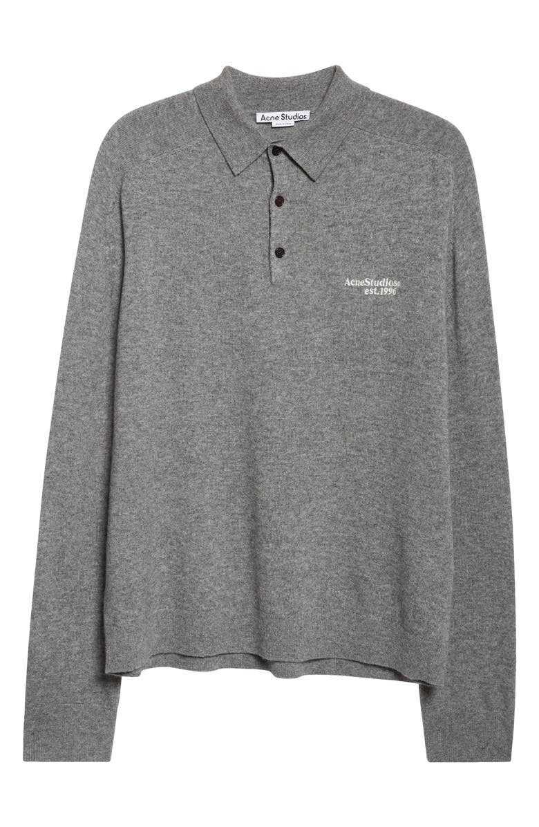 Acne Studios Kluxey Light Richard Yak Hair & Wool Polo Sweater, Main, color, Dark Grey