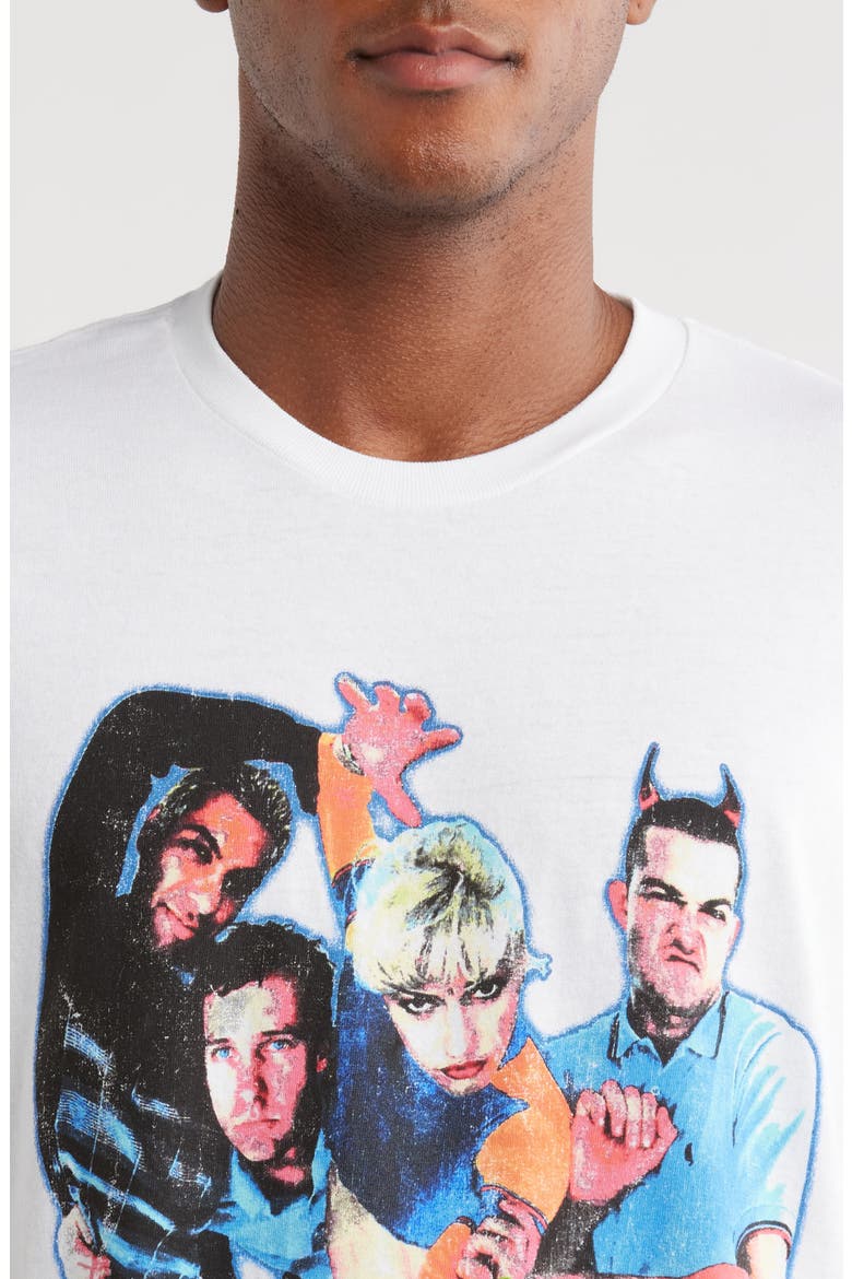 No Doubt 1997 Tour Star Logo 2 Cotton Graphic T-Shirt, Alternate, color, WHITE OVERDYE