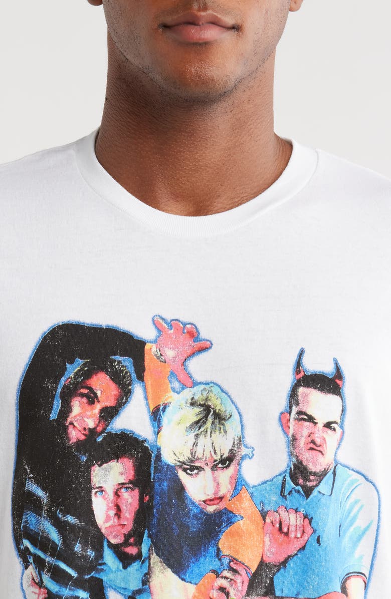 Merch Traffic No Doubt 1997 Tour Star Logo 2 Cotton Graphic T-Shirt, Alternate, color, White Overdye