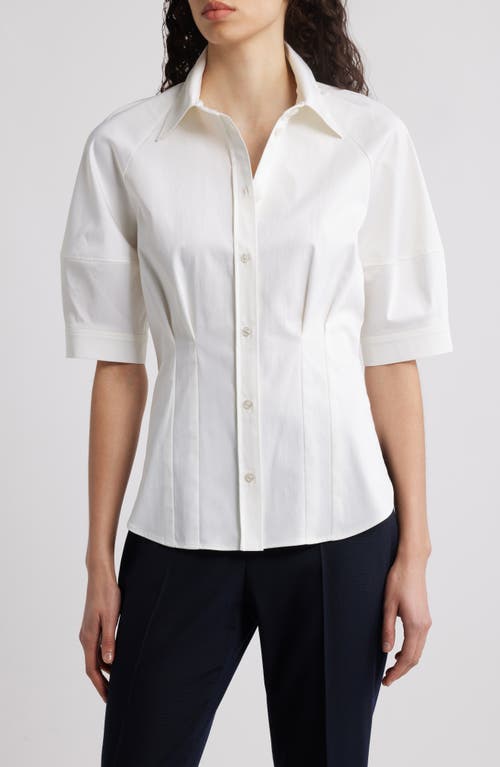Hugo Boss Boss Belaurena Puff Elbow Sleeve Button-up Shirt In White