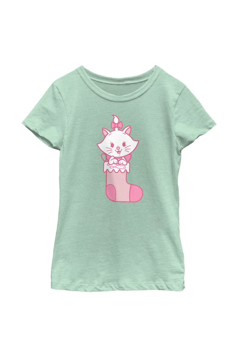 Girl's Aristocats Marie Christmas Stocking  Graphic T-Shirt, Main, color, Mint