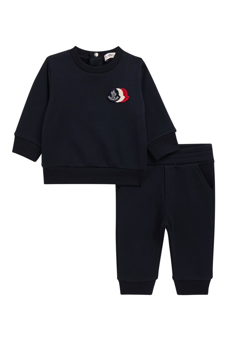 Kids' Logo Patch Sweatshirt & Joggers Set, Main, color, NAVY