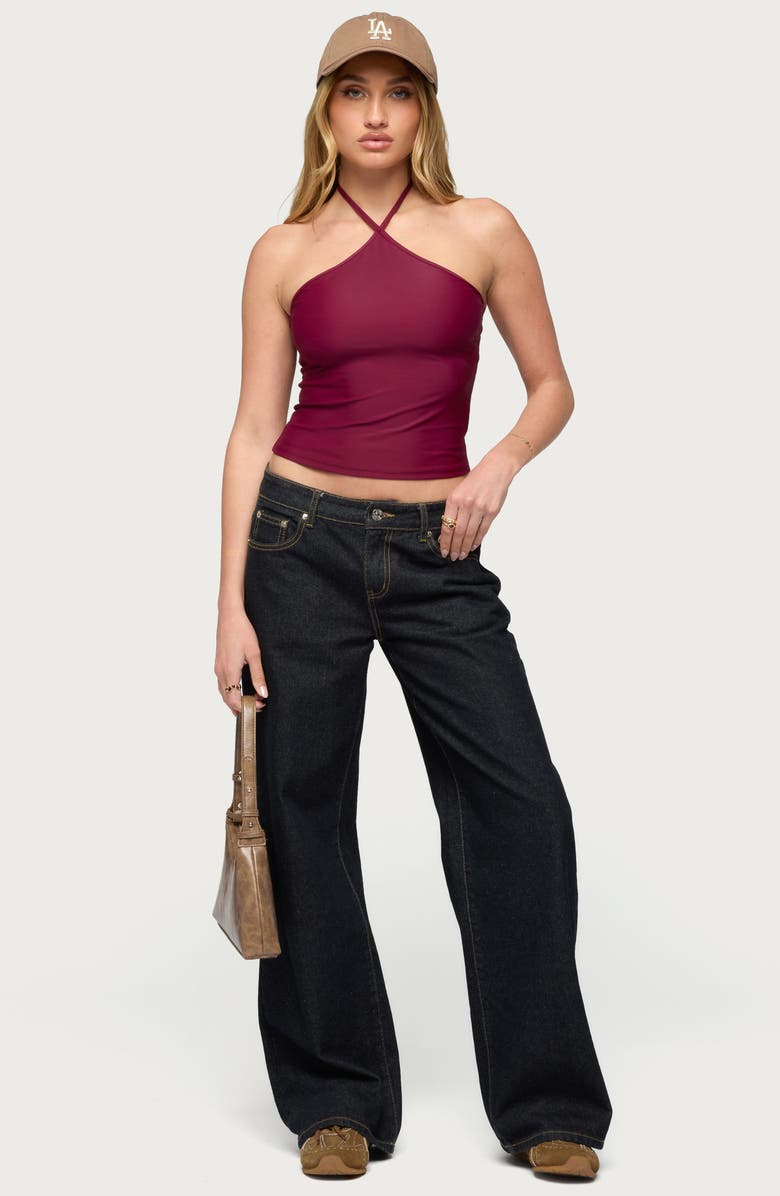 EDIKTED Alaynah Halter Top, Alternate, color, Wine