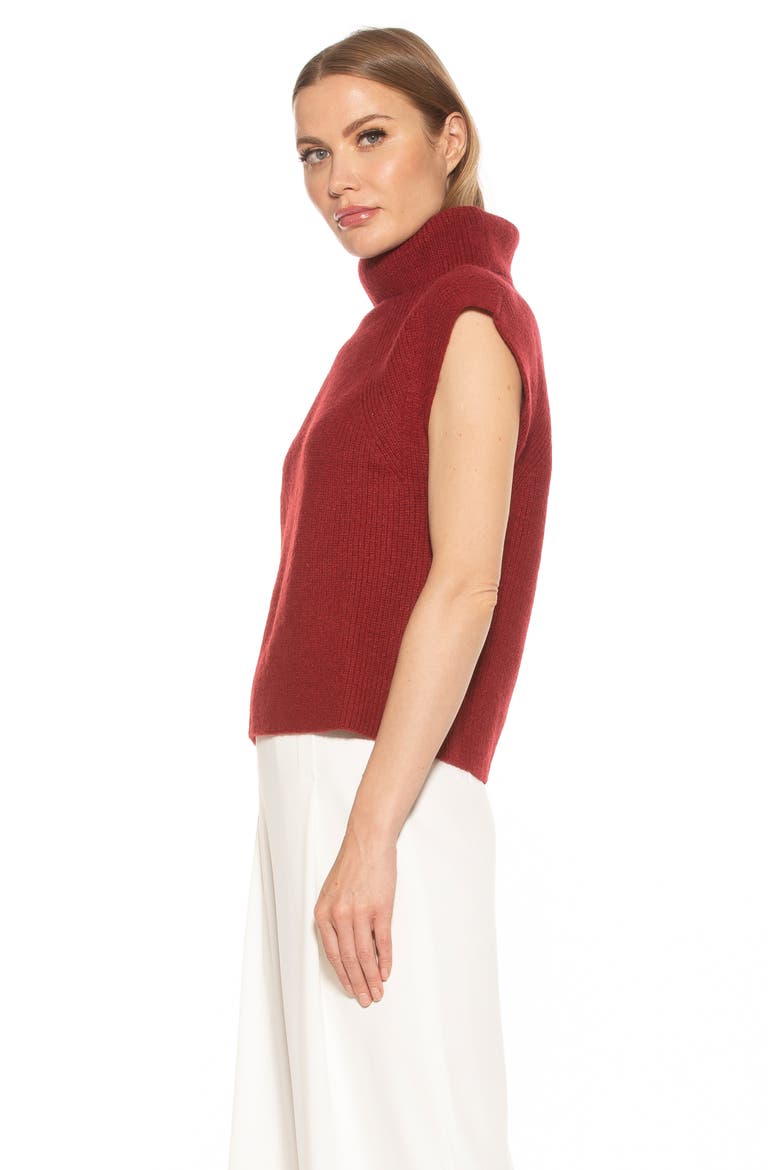 Jaylani Sleeveless Turtleneck Sweater, Alternate, color, BURGUNDY