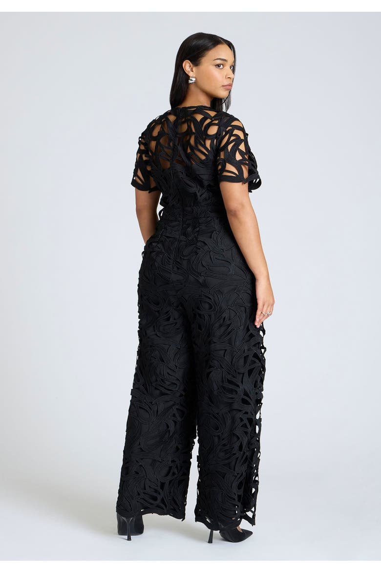 Short Sleeve Lace Jumpsuit, Alternate, color, BLACK ONYX