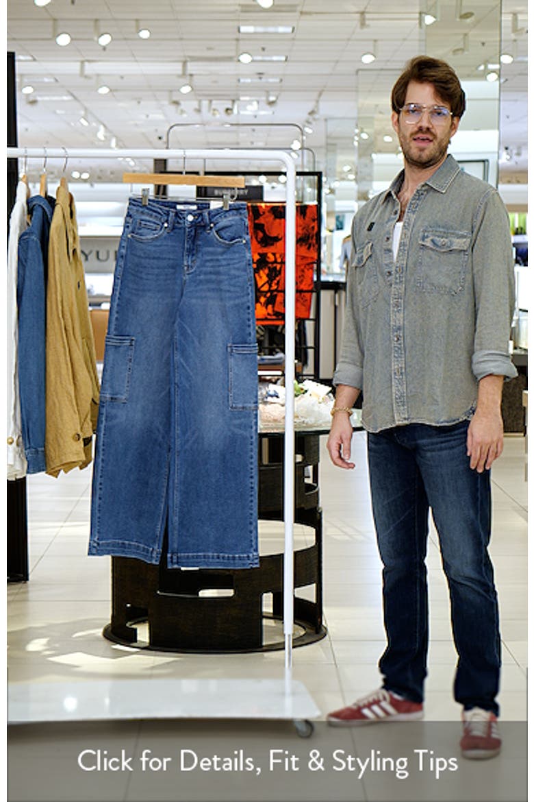 High Waist Wide Leg Cargo Jeans video