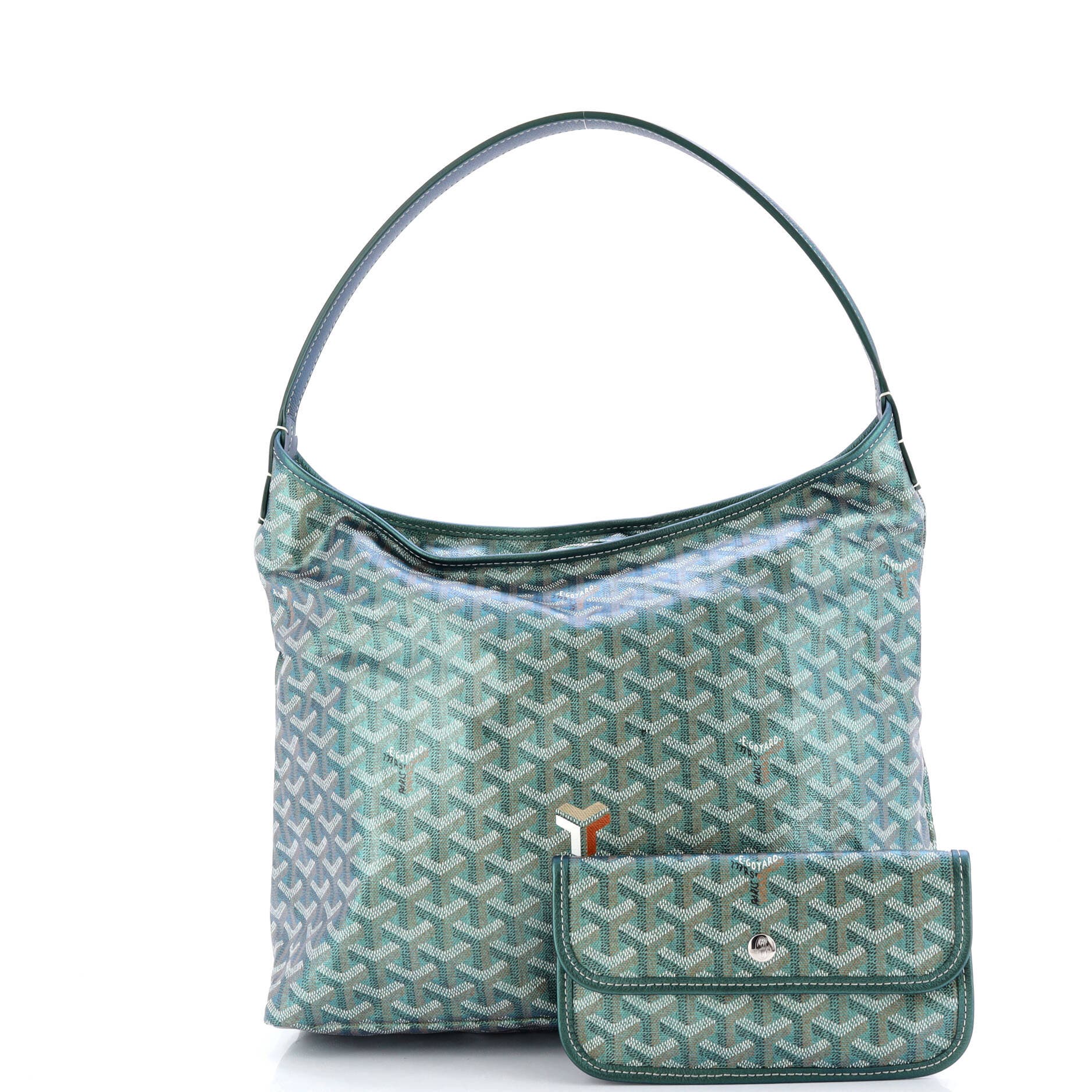 Pre-Owned Goyard Boheme Hobo Iridescent Coated Canvas, Alternate, color, Green