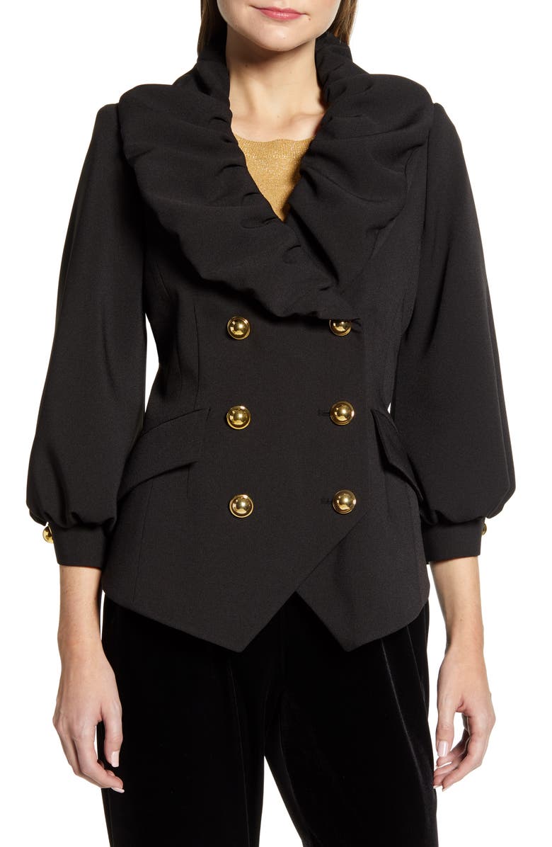 Halogen<sup>®</sup> x Atlantic-Pacific Ruffle Front Blazer, Main, color, 