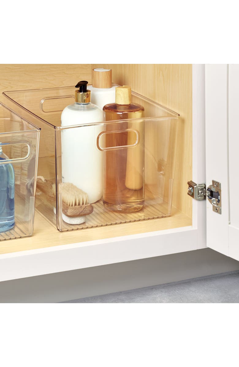 mDesign Storage Bins with Handles - Organize Kitchen, Bathroom, or Home Office - Set of 8 - Clear, Alternate, color, Clear