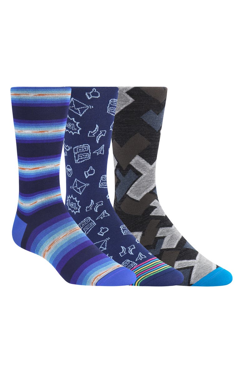 Bugatchi 3-Pack Sock Gift Set, Main, color, 