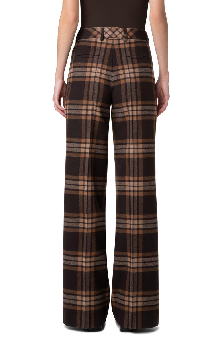 Akris Fior Plaid Wool Flannel Pants, Alternate, color,