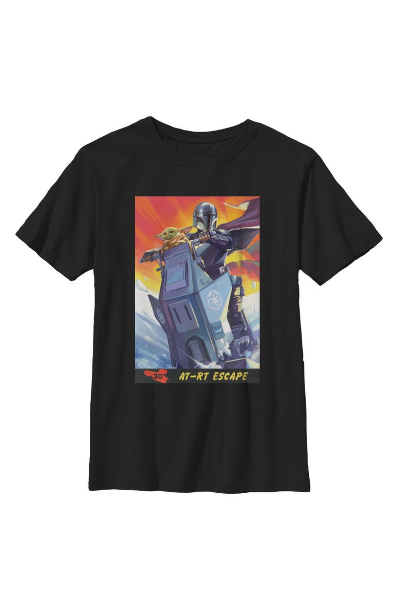 Star Wars: The Mandalorian and Grogu Boy's Star Wars The Mandalorian and Grogu AT RT Escape Comic Art  Graphic T-Shirt, Main, color, Black