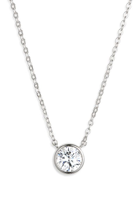 Solitaire Bezel Pendant Necklace