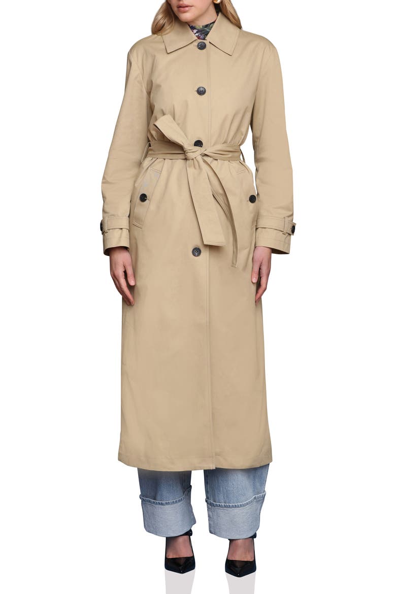 Belted Longline Trench Coat, Alternate, color, KHAKI