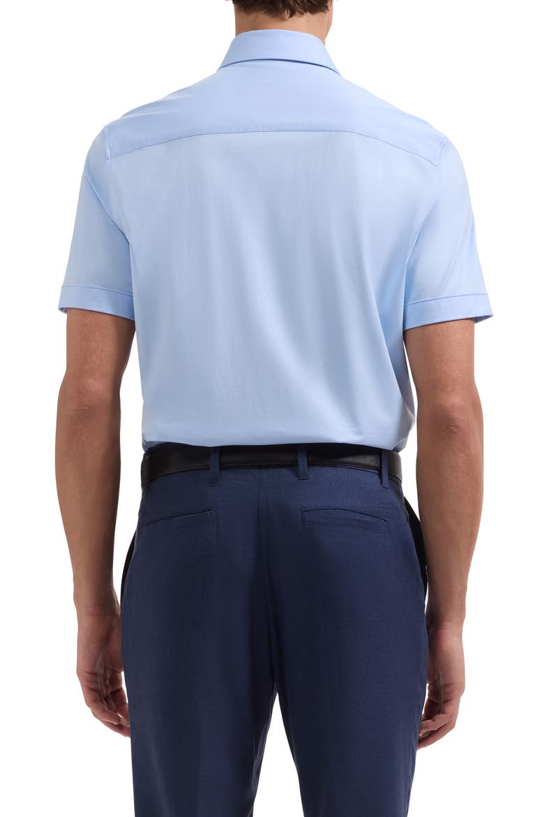 Miles OoohCotton® Solid Short Sleeve Button-Up Shirt, Alternate, color, SKY