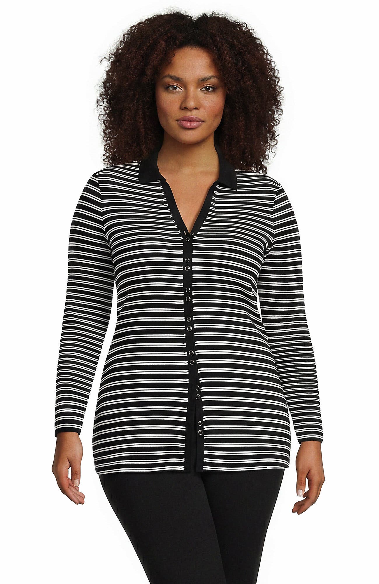 selected Ivory/Black Dual Stripe