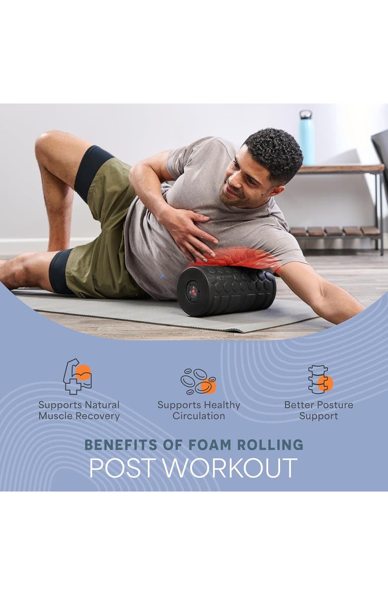 Lifepro Surger Vibrating Foam Roller for Fitness & Mobility 4Speed Foam Roller, Alternate, color, Black