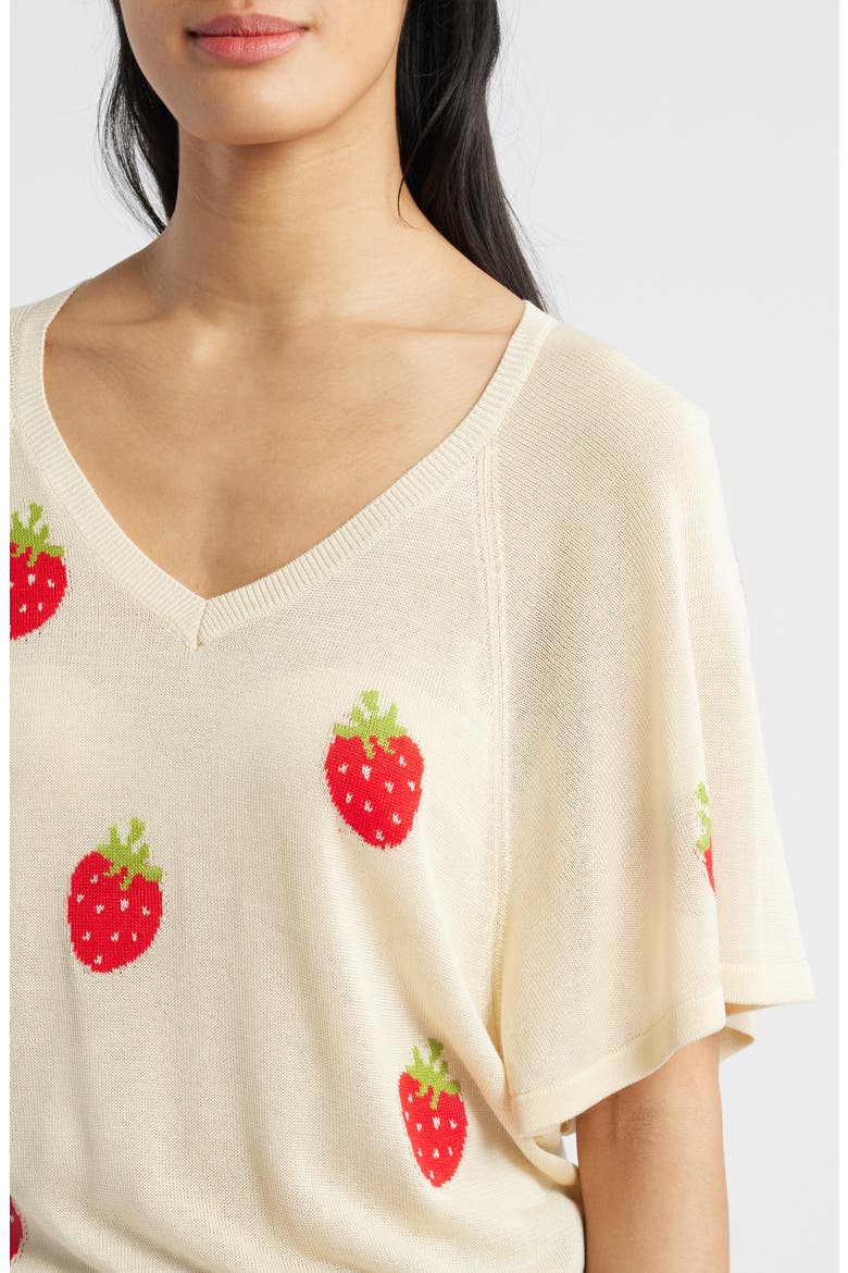 V-Neck Batwing Sweater, Alternate, color, PALE OAK