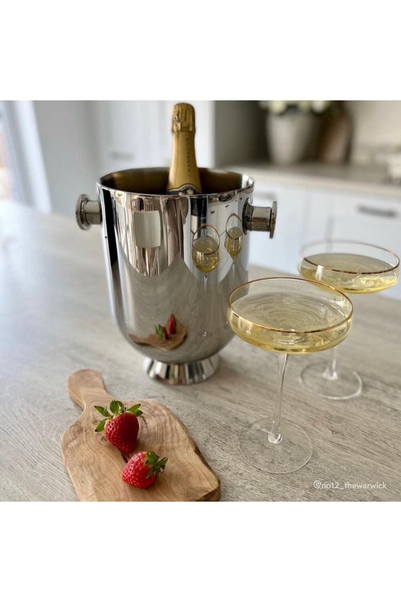 Trombone Champagne Bucket, Alternate, color, Silver