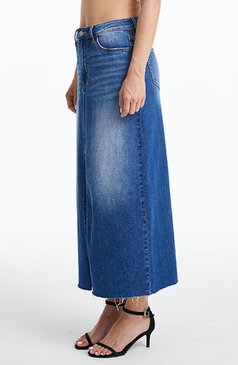 Bayeas Raw Hem Denim Midi Skirt, Alternate, color, Sweet