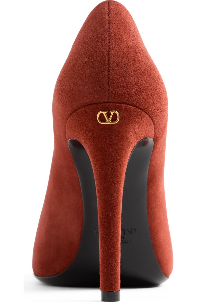 Valentino Garavani Open Toe Révélé Suede Pump, Alternate, color, Rust