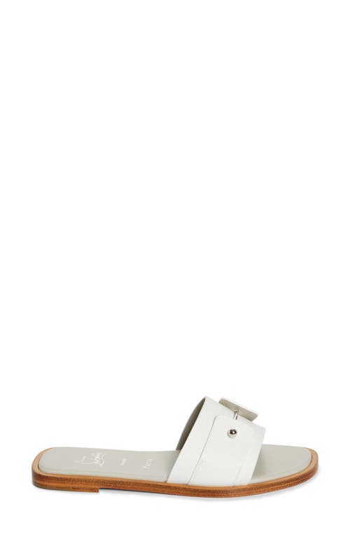Christian Louboutin Chambelimule Donna Calf Leather Mules In Bianco/craie