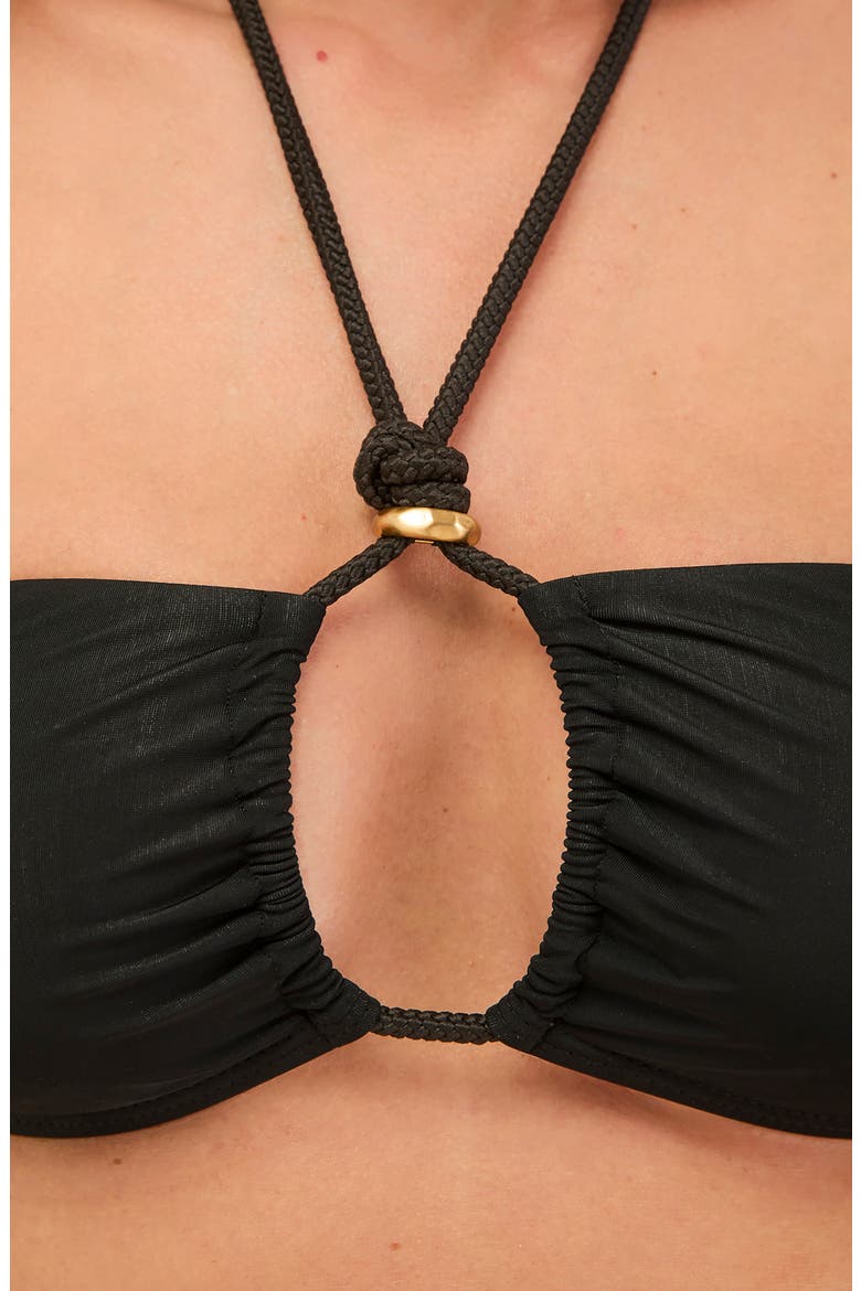 Gal Isla Halter Bikini Top, Alternate, color, BLACK