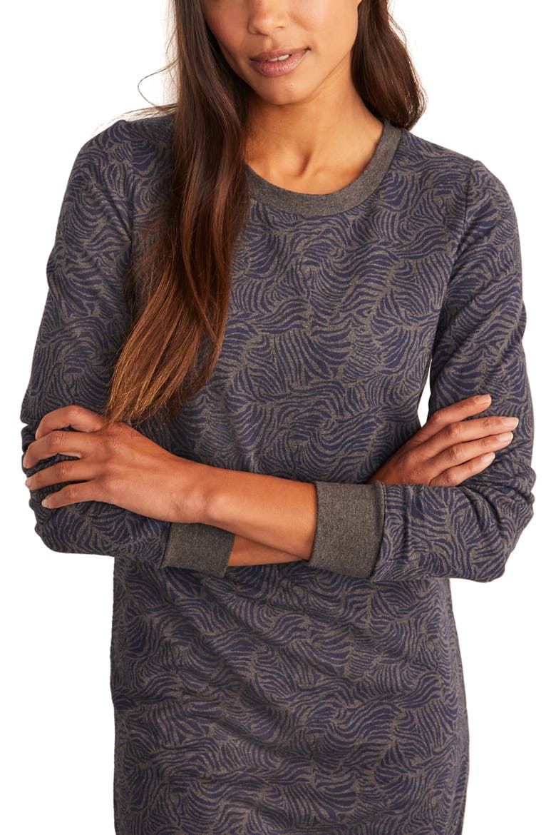 Crewneck Sweatshirt Dress, Alternate, color, CHARCOAL MARL, RIPPLE WAVE
