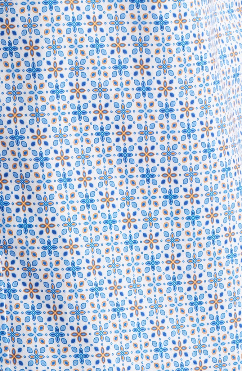 Johnston & Murphy Logan Print Button-Up Shirt, Alternate, color, Blue / Orange Geo Floral