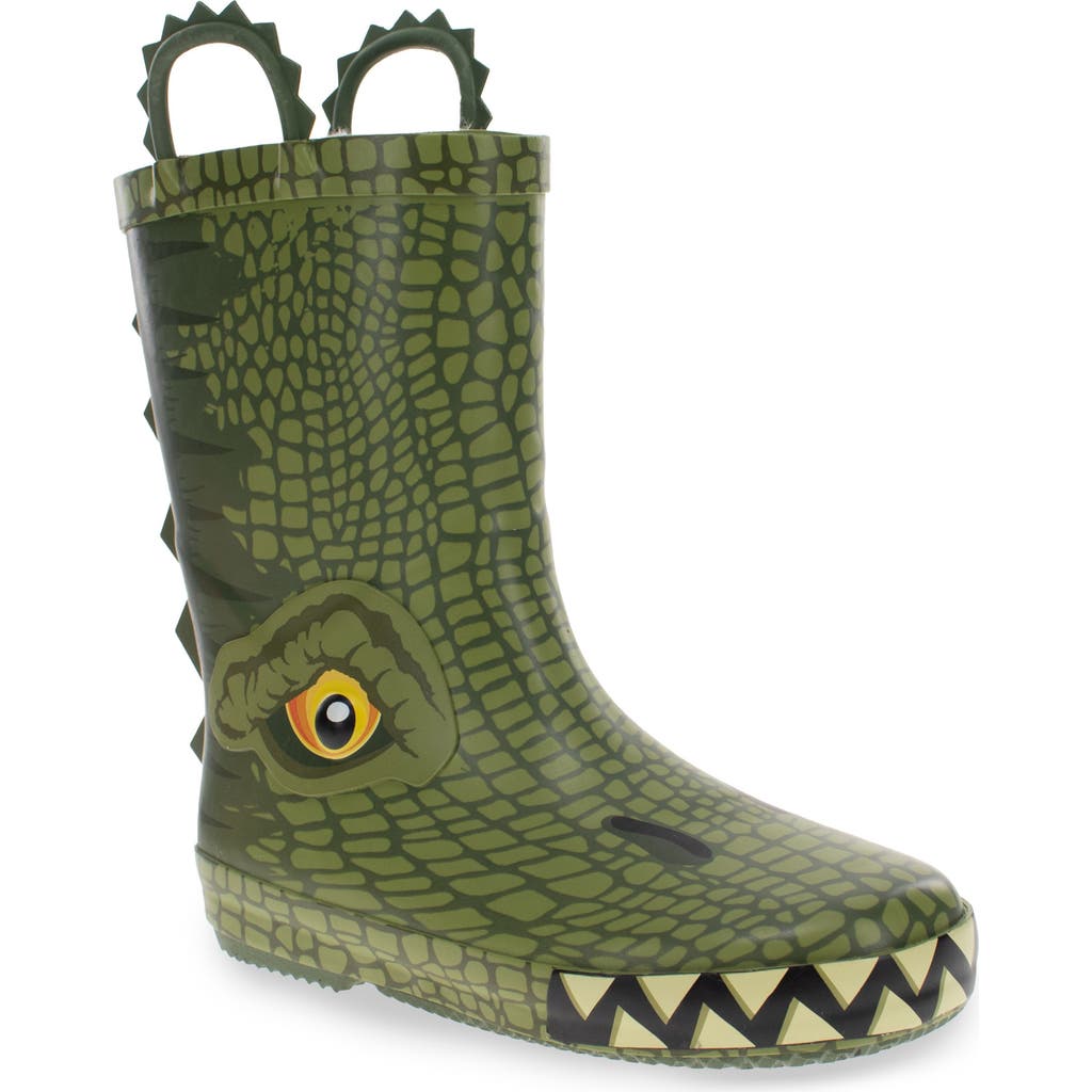 Western Chief Kids' T-rex Rain Boot In Green