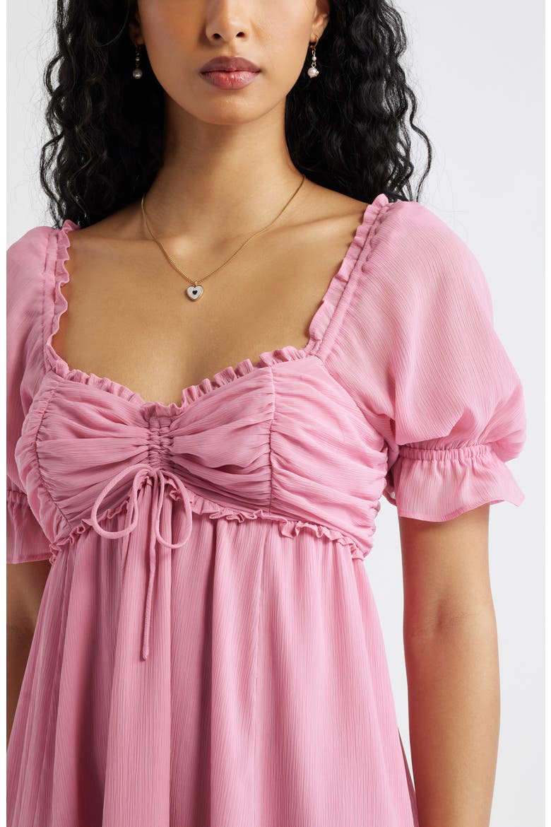 Chiffon Babydoll Minidress, Alternate, color, PINK VACATION