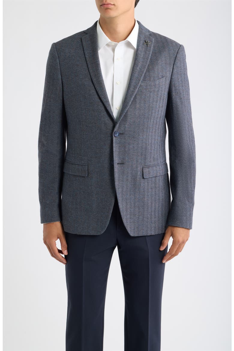 Varick Herringbone Sport Coat, Main, color, BLUE