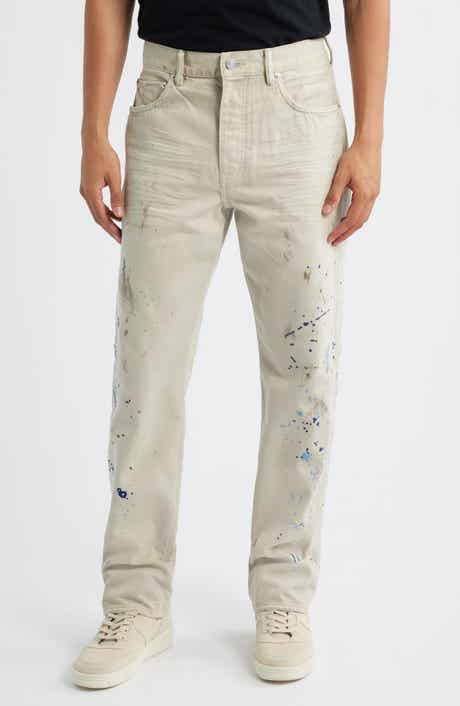 PURPLE BRAND Double Paint Embroidered Straight Leg Jeans