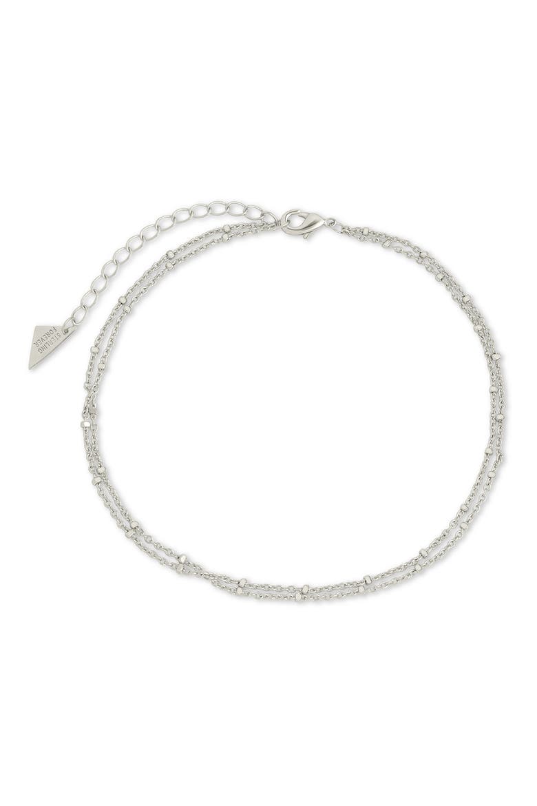 Alison Layered Chain Anklet, Main, color, SILVER