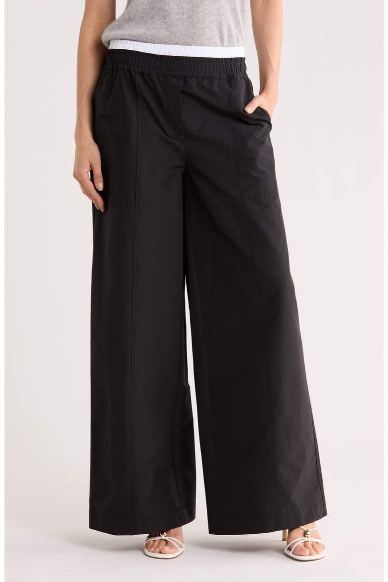 Olly Double Waistband Wide Leg Pants, Main, color, BLACK MULTI