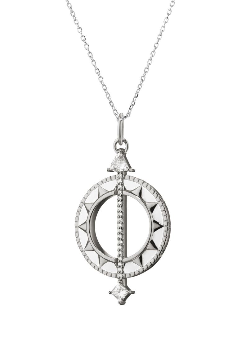 Sundial Pendant Necklace, Main, color, SILVER