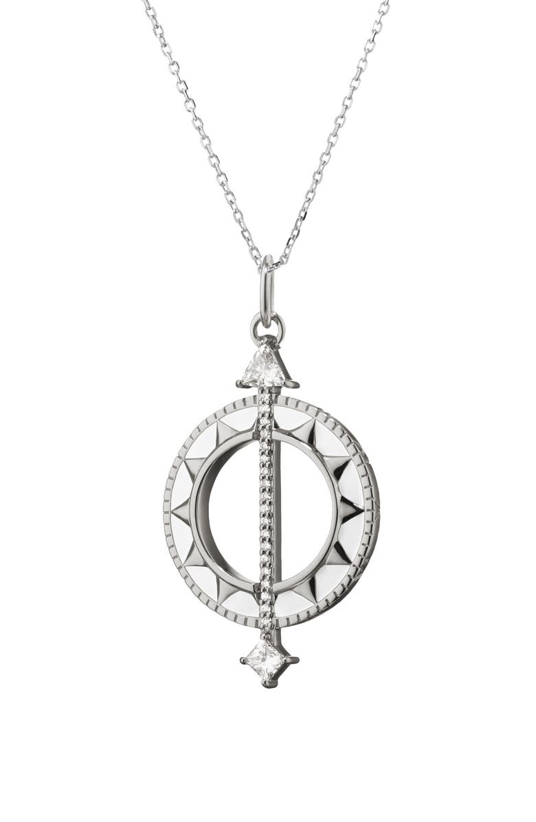 Monica Rich Kosann Sun Pendant Necklace, Main, color, Silver
