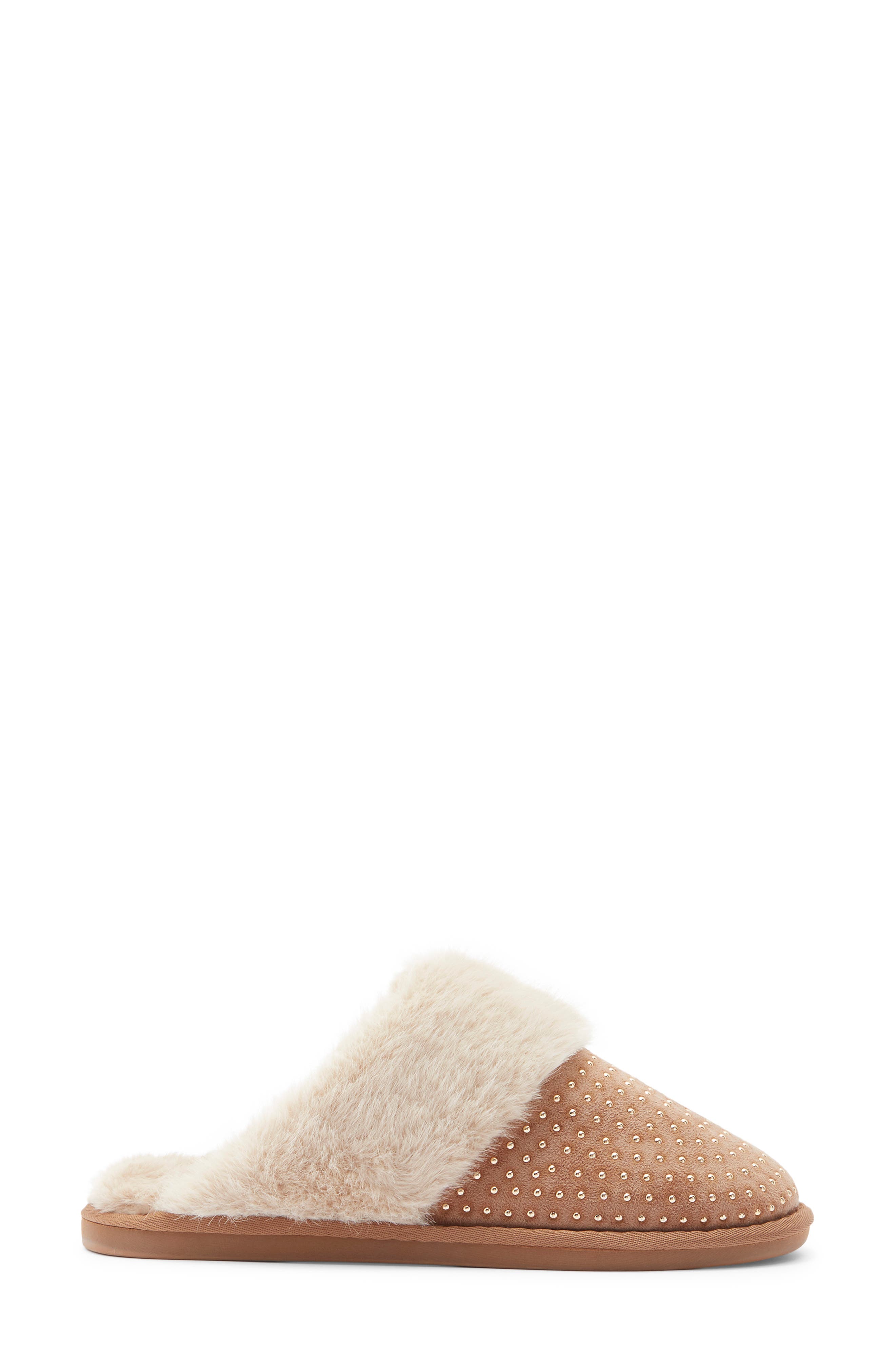 Rebecca Minkoff Marni Faux Fur Lined Scuff Slipper, Alternate, color, Tan