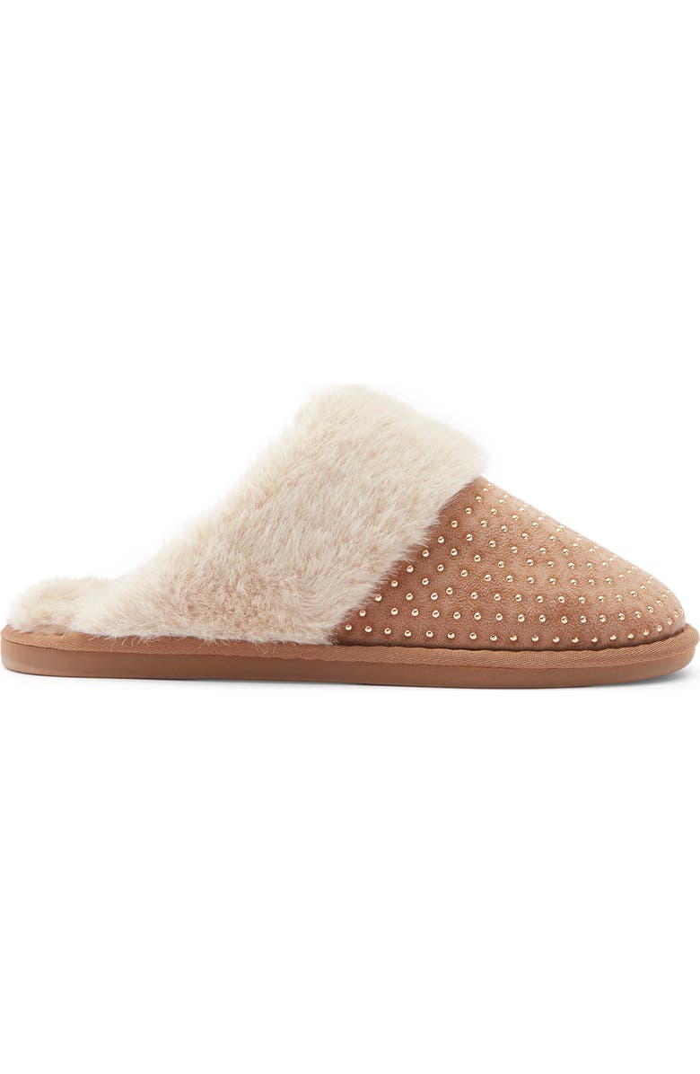 Rebecca Minkoff Marni Faux Fur Lined Scuff Slipper, Alternate, color, Tan