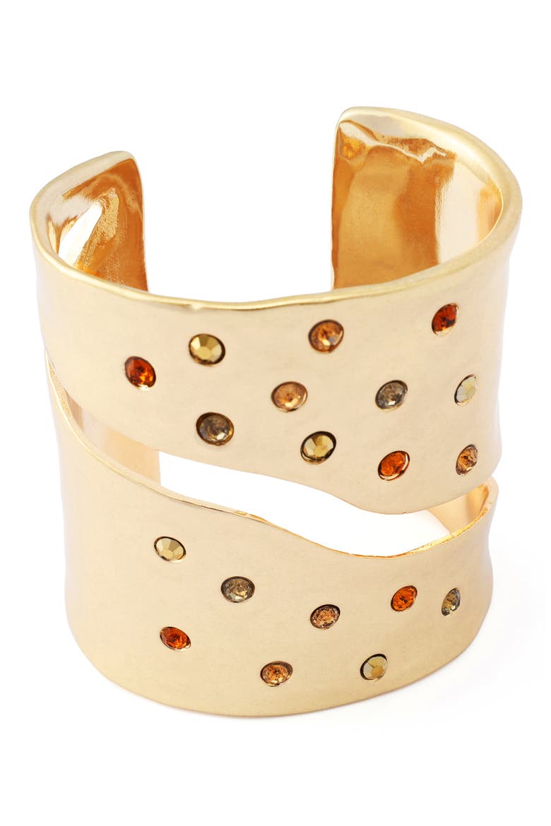 Multi Stone Statement Cuff Bracelet, Alternate, color, GOLD/ MULTI