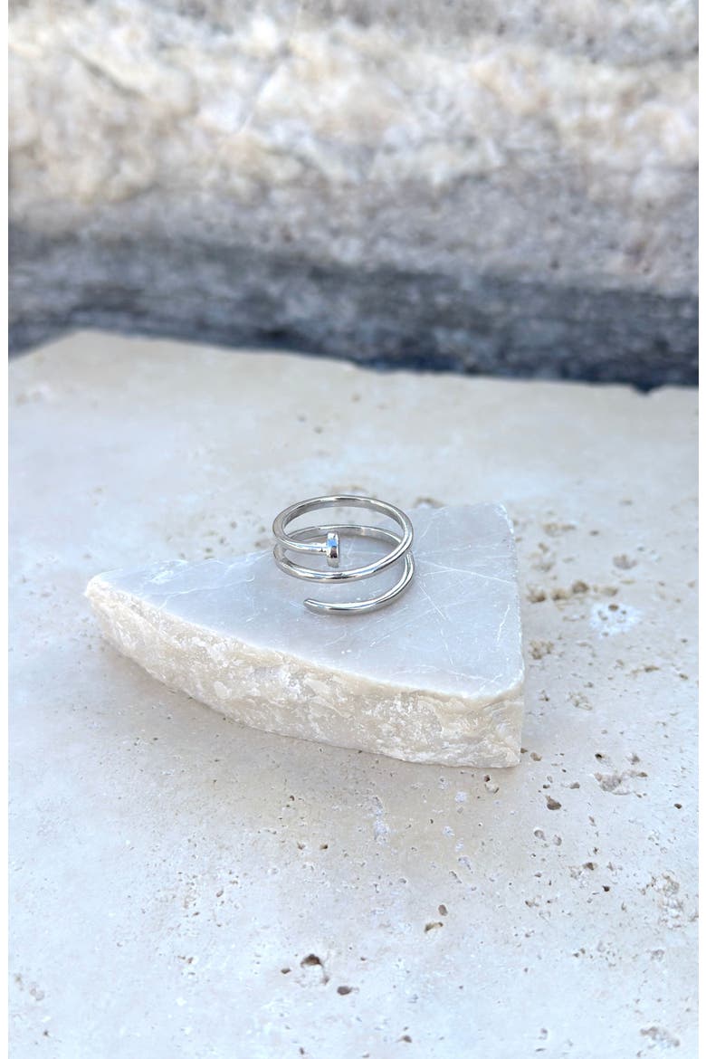 Nail Double Wrap Ring, Alternate, color, SILVER