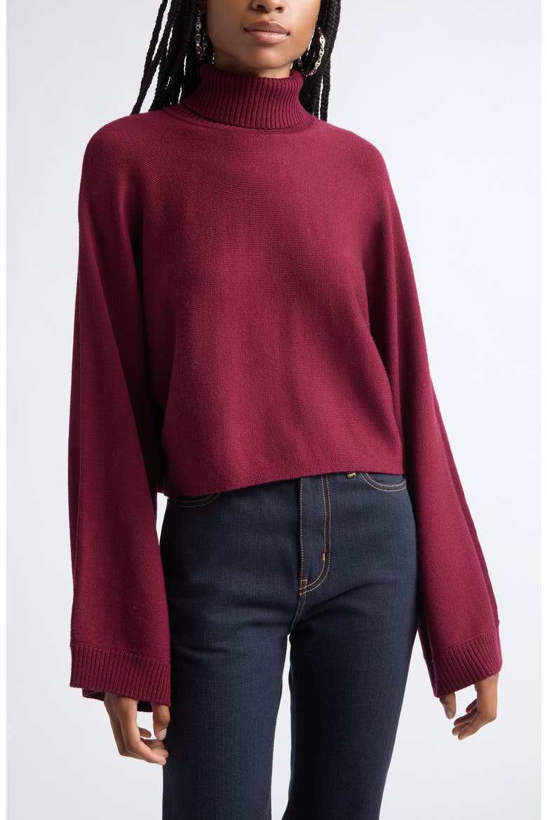 Aaliyah Wool Turtleneck Sweater, Main, color, CRANBERRY