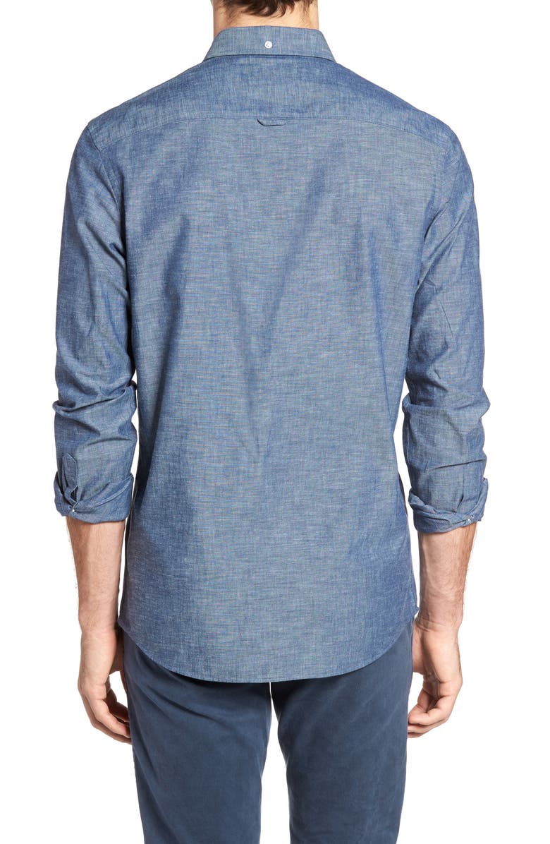 NORDSTROM MEN'S SHOP Slim Fit Chambray Sport Shirt, Alternate, color, 
